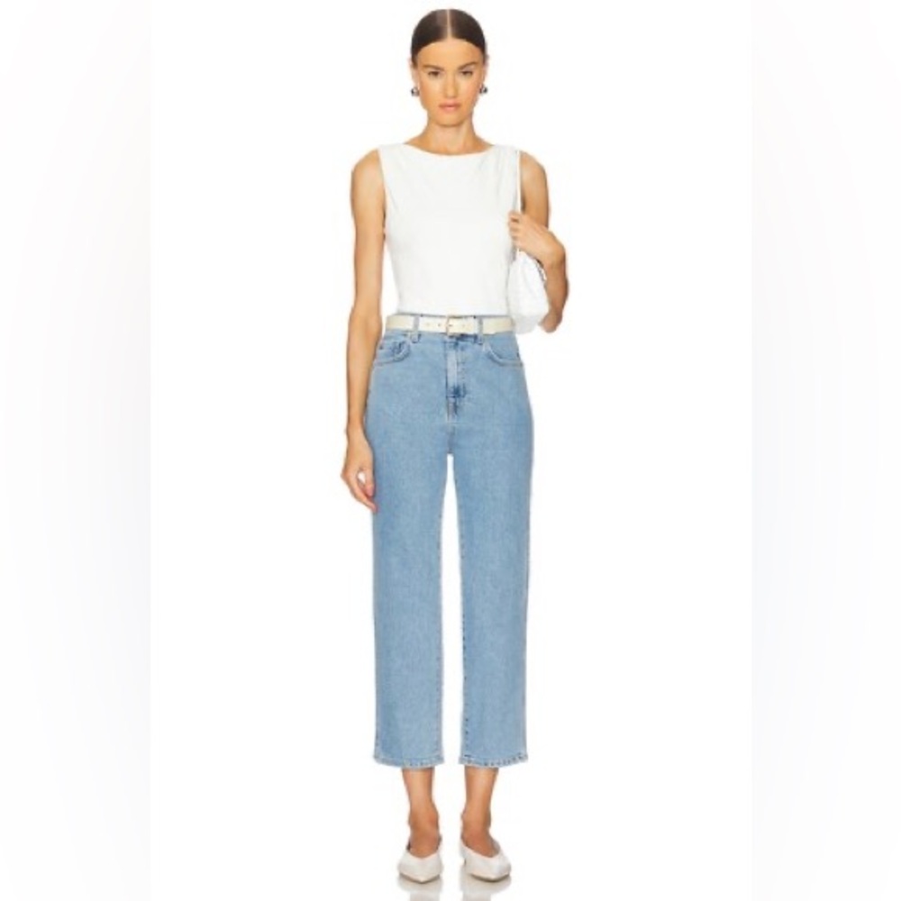 L'Academie by Marianna Elodie High Rise Crop in Light Blue
